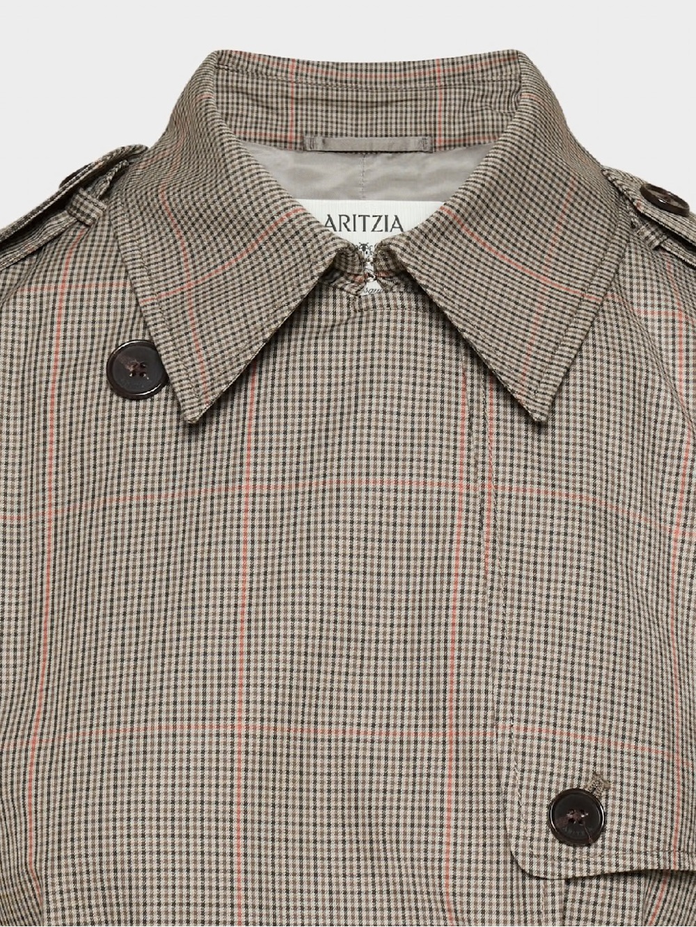 Aritzia The Finch Trench Coat City Twill Plaid - Picture 6 of 13
